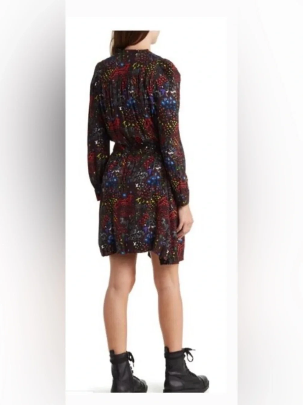 Zadig & Voltaire Black Multi-Color Printed Wrap Dress new with tags extra button - Picture 8 of 11